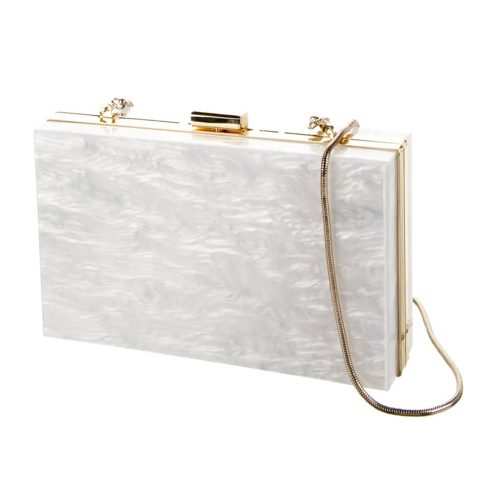 Rachael Zoe White Acrylic Clutch
